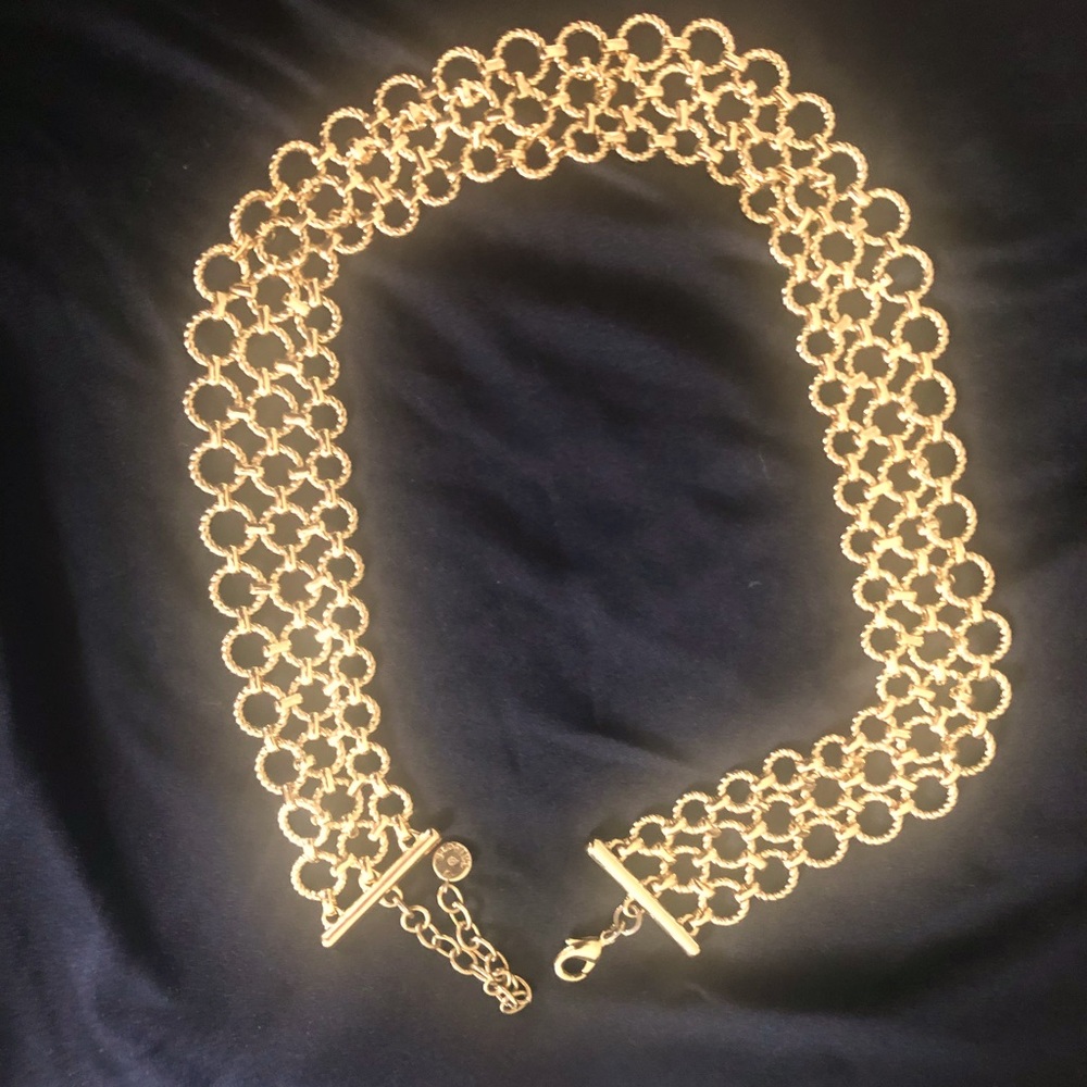Talbots triple strand rope gold necklace